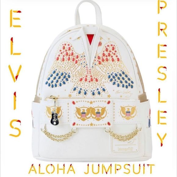 Loungefly Handbags - 🎸🎸 Loungefly Elvis Presley Aloha Jumpsuit Cosplay Mini Backpack